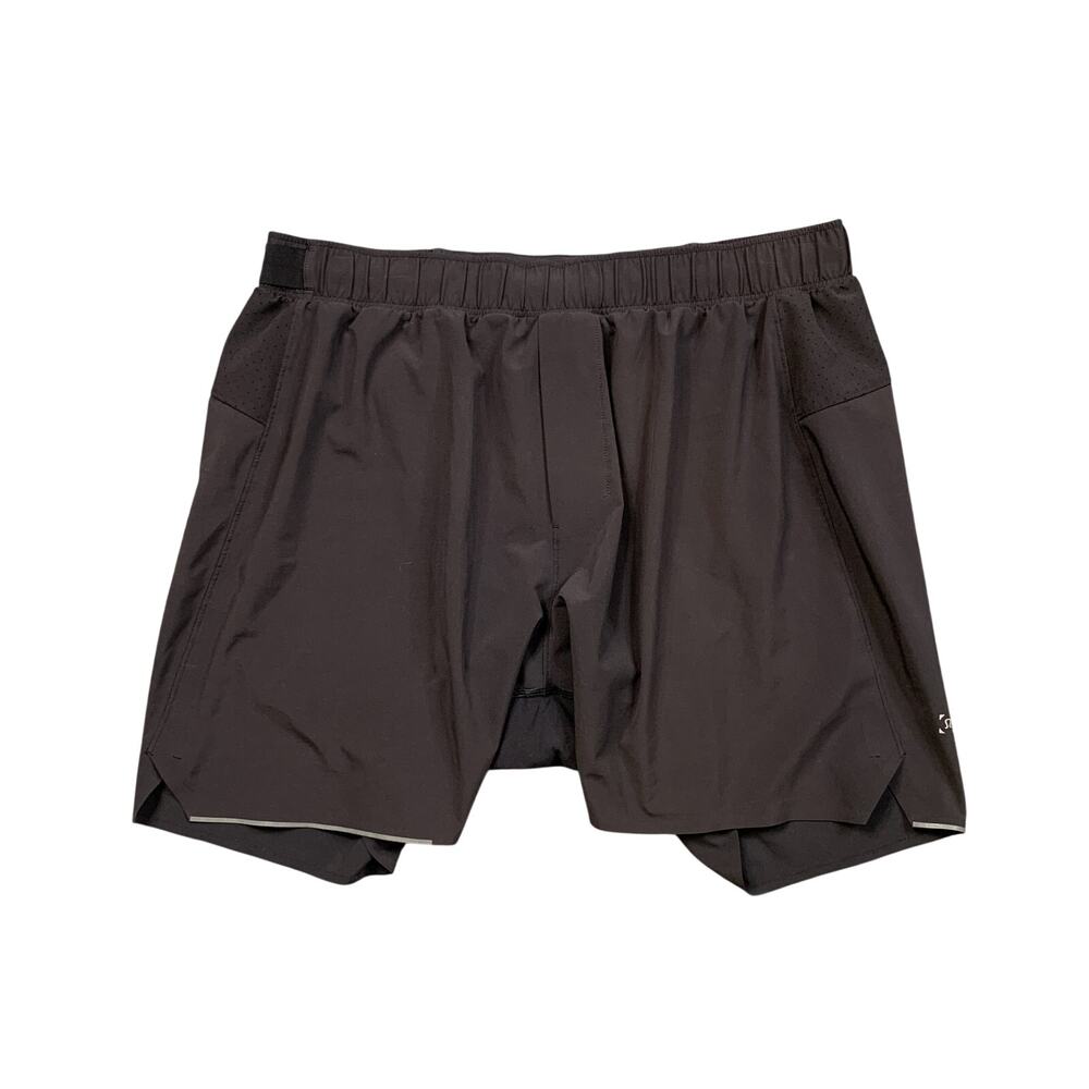 Lululemon Shorts Mens L Large Black Surge Lined Running Elastic Drawstring Waist